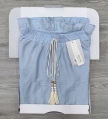 KS0906-Chân váy tầng viền bèo Xanh