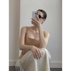 KS0874-Set áo cổ vuông , CV đuôi cá Kem