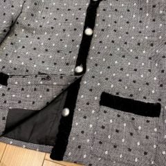 QCC0017- Áo họa tiết phối viền nhung Đen