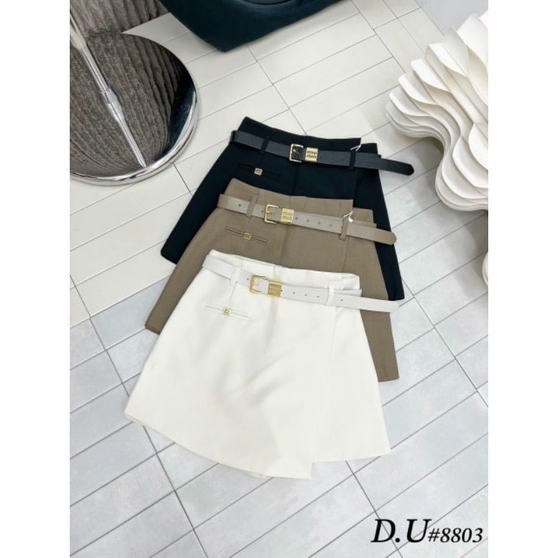 LEN1017 QUẦN GIẢ VÁY + NỊT MIU (ĐEN)