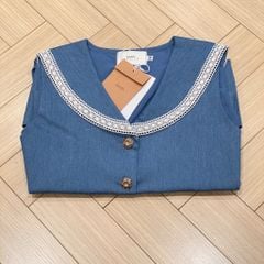 OAK0065 SET GILE JEAN CỔ VIỀN REN, CV XẾP LI