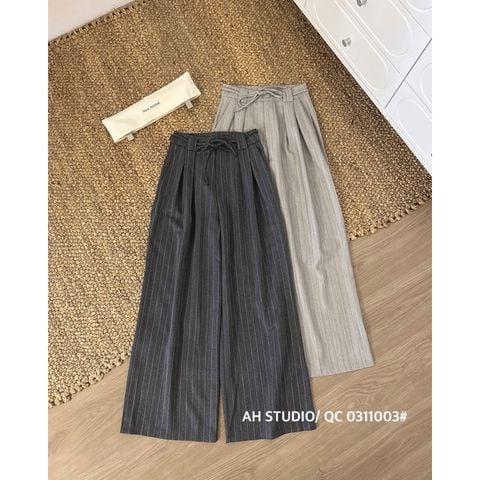 LEN1020 QUẦN TÂY SỌC QCCC + ĐAI (ĐEN)
