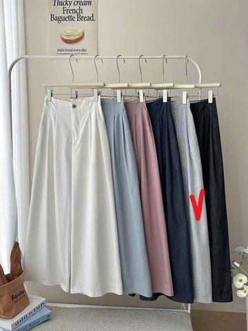 LEN1186-Quần suông Xám Trắng