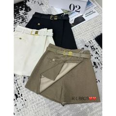 LEN1017 QUẦN GIẢ VÁY + NỊT MIU (ĐEN)