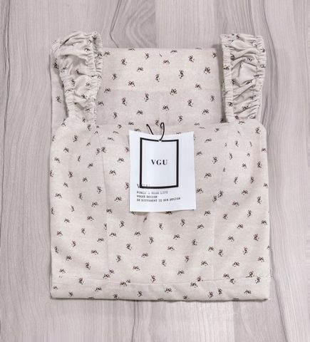 VGU6189 ĐẦM LINEN HOA NHÍ