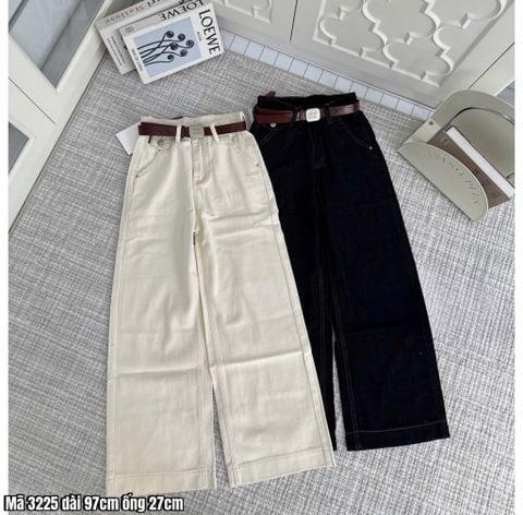 LEN2127 QUẦN JEAN QC TAG DA + NỊT MIU (KEM)