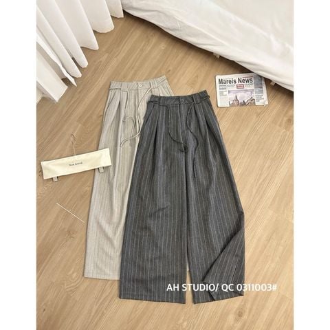 LEN1020 QUẦN TÂY SỌC QCCC + ĐAI (ĐEN)