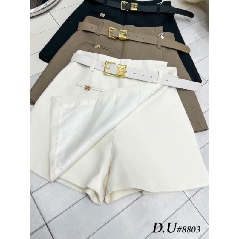 LEN1017 QUẦN GIẢ VÁY + NỊT MIU (ĐEN)