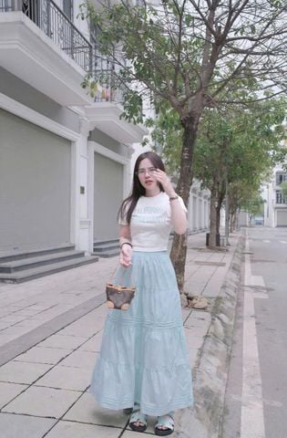 TB5749 SET ÁO THUN BASIC, CV TẦNG XANH