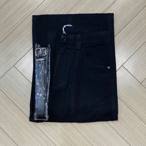 QCC2007 QUẦN KAKI + NỊT MIU (ĐEN)