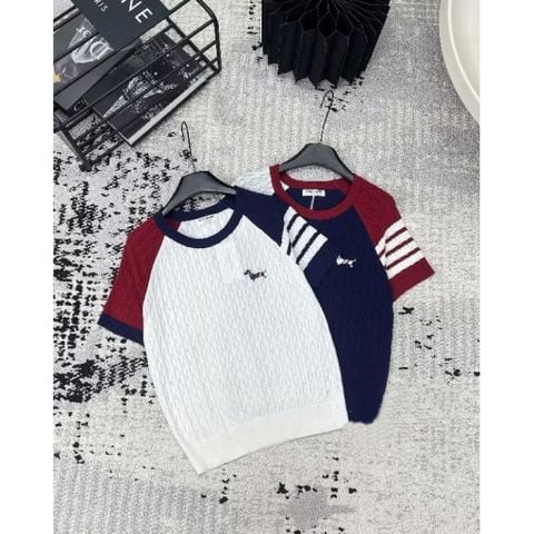 LEN1459 ÁO LEN QC TAY PHỐI SỌC (X.ĐEN)