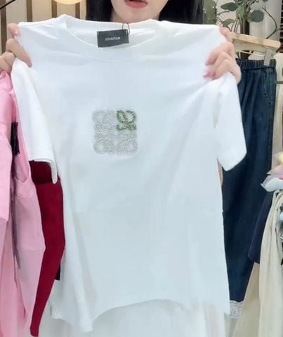 LEN1032 ÁO THUN QC LOGO KẾT HẠT (TRẮNG)