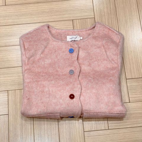 QCC0179- Áo khoác dạ lông nút sắc màu Hồng