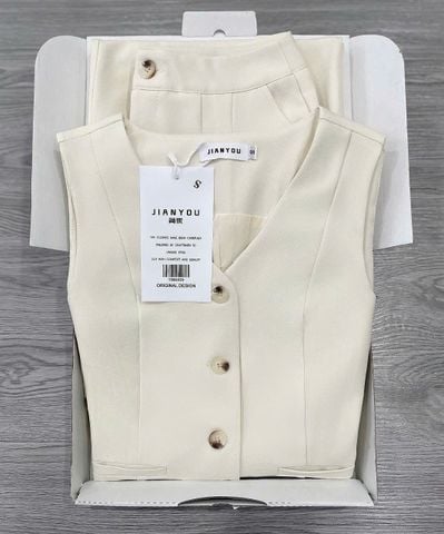 TB8252 SET GILE QUẦN DÀI (KEM)