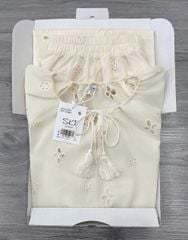SKY8342 SET HOA THÊU KEM, CV DÀI