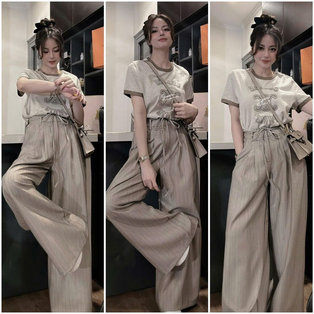 TB8350 - SET ÁO THUN CELINE + QUẦN DÀI - DÂY CỘT
