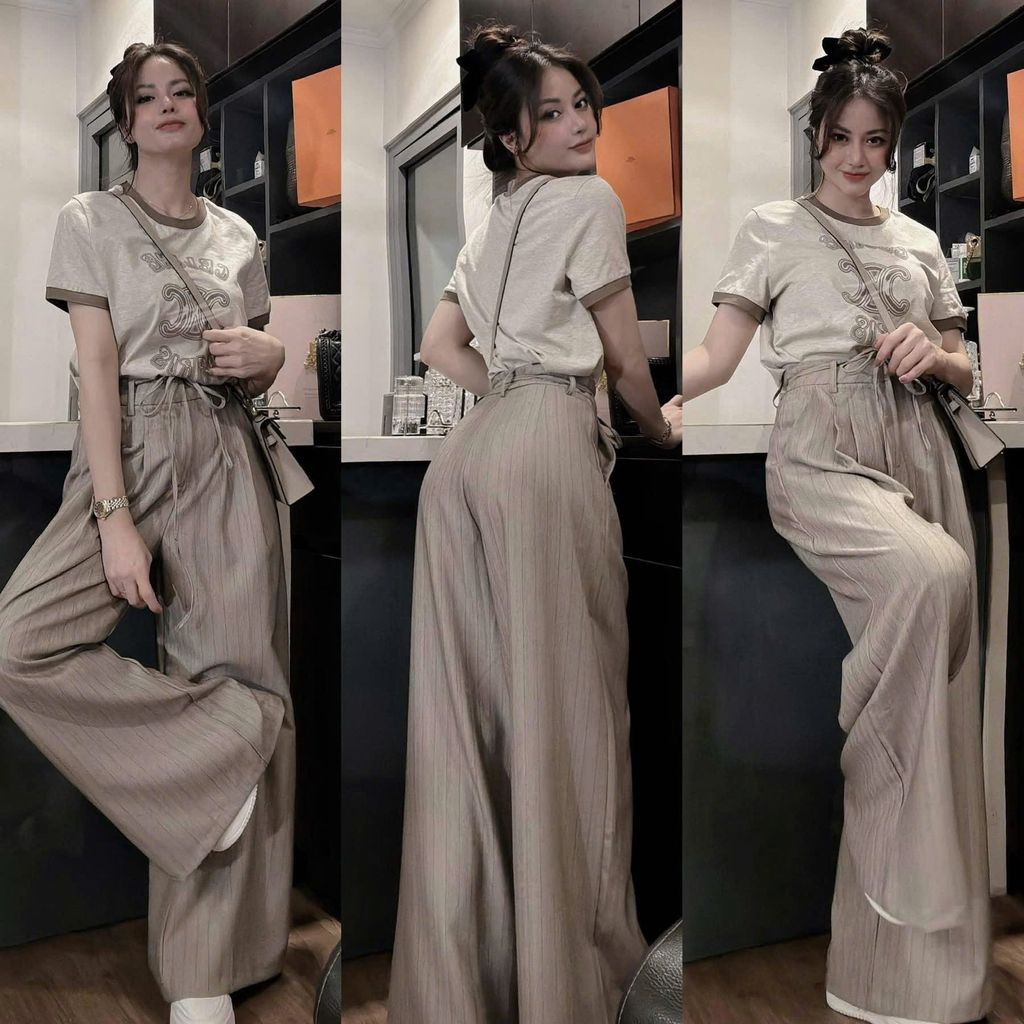 TB8350 - SET ÁO THUN CELINE + QUẦN DÀI - DÂY CỘT