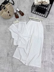 KS0778 - SET ÁO KIỂU + QUẦN DÀI FULL TRẮNG