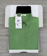 KS0802 - SET ÁO SƠ MI XANH TAY DÀI - QUẦN THUN