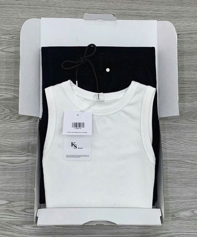 KS0813 - SET ÁO THUN BODY - QUẦN KAKI TÚI HỘP ĐEN