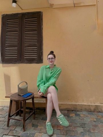 KS0802 - SET ÁO SƠ MI XANH TAY DÀI - QUẦN THUN