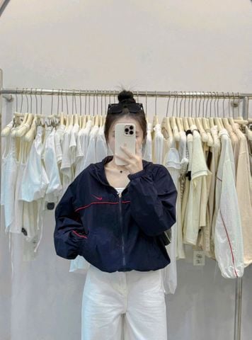 KS0817 - ÁO KHOÁC GIÓ 2 LỚP MÀU XANH ĐEN