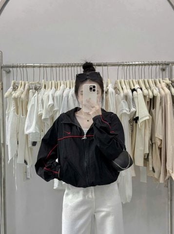 KS0818 - ÁO KHOÁC GIÓ 2 LỚP MÀU ĐEN