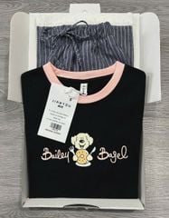 TB8414 - SET ÁO IN ĐEN - QUẦN DÀI SỌC