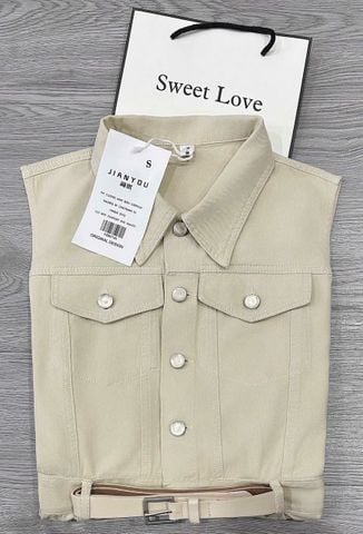 TB8374 - ĐẦM CAO CẤP KAKI JEAN PHỐI NÚT - KÈM NỊT