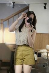 VGU0391 - SET ÁO REN KIỂU KEM - QUẦN SHORT