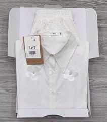 KS0859 Set sơmi tay phồng kết hoa, Quần short