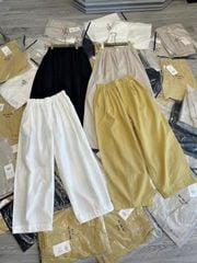 KS0843 Set áo xếp li nơ ngực, Quần dài (áo Vàng - quần Kem)