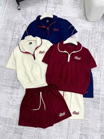 TB8492 - SET THỂ THAO NGẮN THÊU (XANH ĐEN)