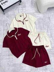 TB8493 - SET THỂ THAO NGẮN THÊU (KEM)