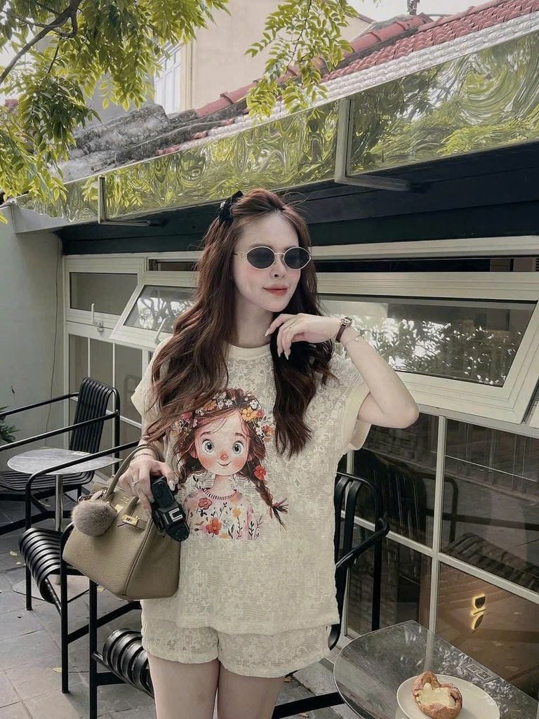 SKY8477 - SET ÁO IN BÉ GÁI - QUẦN SHORT