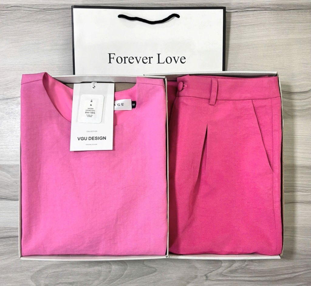 VGU0529 Set linen Hồng, Quần dài