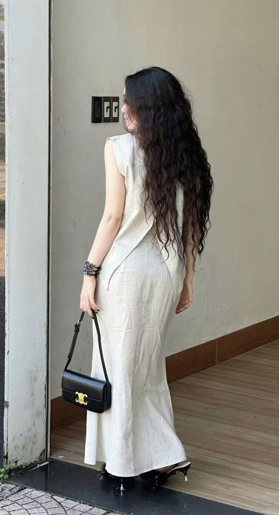 VGU0219 SET LINEN THÊU HỌA TIẾT, CV DÀI