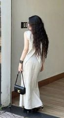 VGU0219 SET LINEN THÊU HỌA TIẾT, CV DÀI