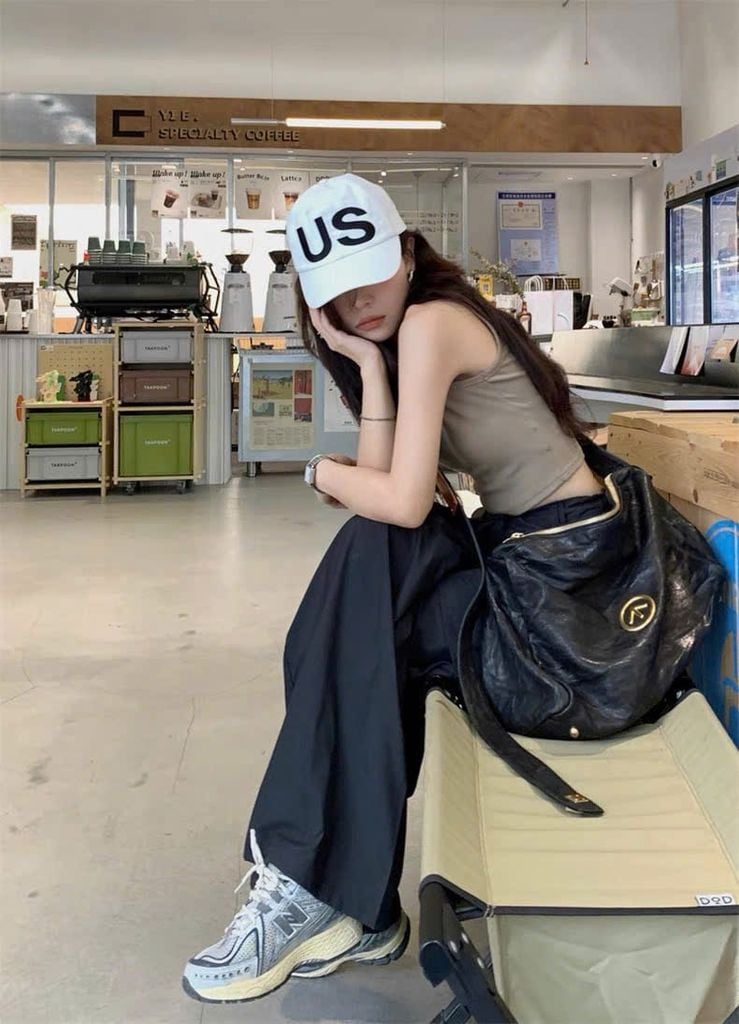 KS0819 - SET ÁO THUN 3 LỔ - QUẦN DÙ ĐEN