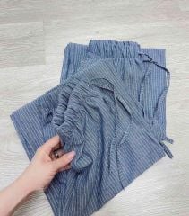 TB8413 - SET ÁO IN XÁM - QUẦN DÀI SỌC