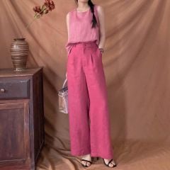 VGU0529 Set linen Hồng, Quần dài