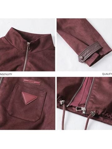 QCC1122 ÁO KHOÁC PHỐI TÚI DÂY RÚT ĐỎ