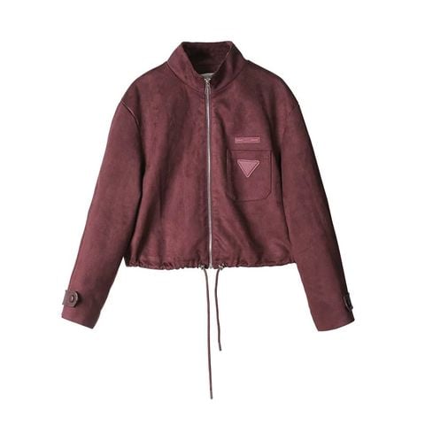 QCC1122 ÁO KHOÁC PHỐI TÚI DÂY RÚT ĐỎ