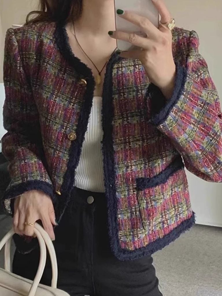 QCC0072 KHOÁC DẠ NÚT KIM LOẠI