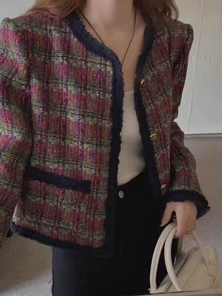 QCC0072 KHOÁC DẠ NÚT KIM LOẠI