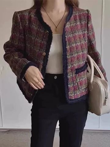 QCC0072 KHOÁC DẠ NÚT KIM LOẠI