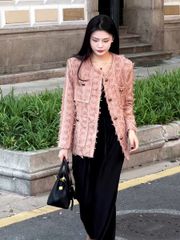 QCC0068- Áo cổ tròn phối túi Hồng