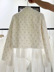 QCC0032 KHOÁC DẠ KIM SA NÚT NGỌC KEM