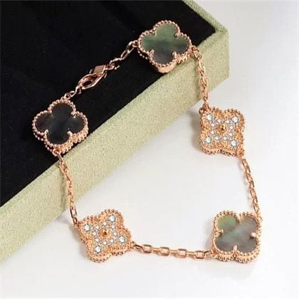 PK019 VÒNG TAY CỎ 4 LÁ (XANH)