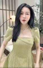 SKY7473- Đầm TB tay phồng Xanh